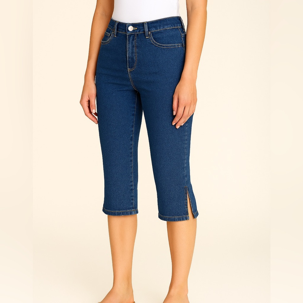 GAP Vintage Denim Side-Slit Capri 5 Pocket Style Blue Jeans Size 1